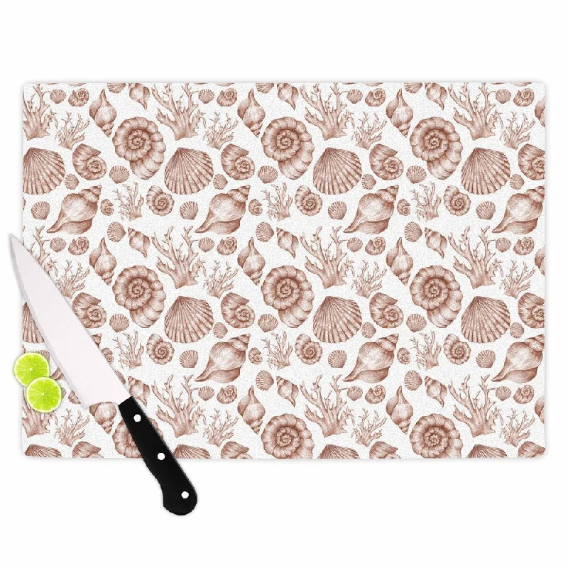 Kess InHouse Alisa Drukman "Seashells" Brown Nature Cutting Board