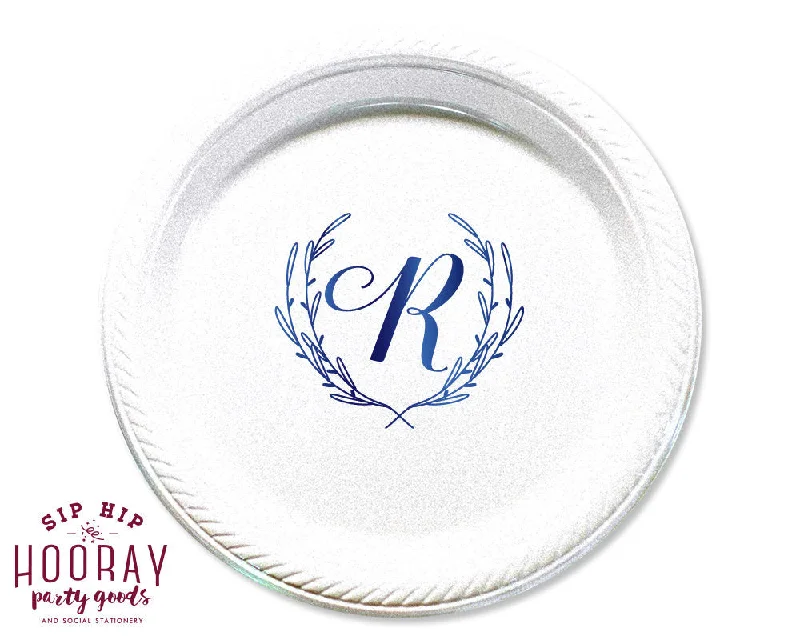 Floral Monogrammed Dessert Plates #1946