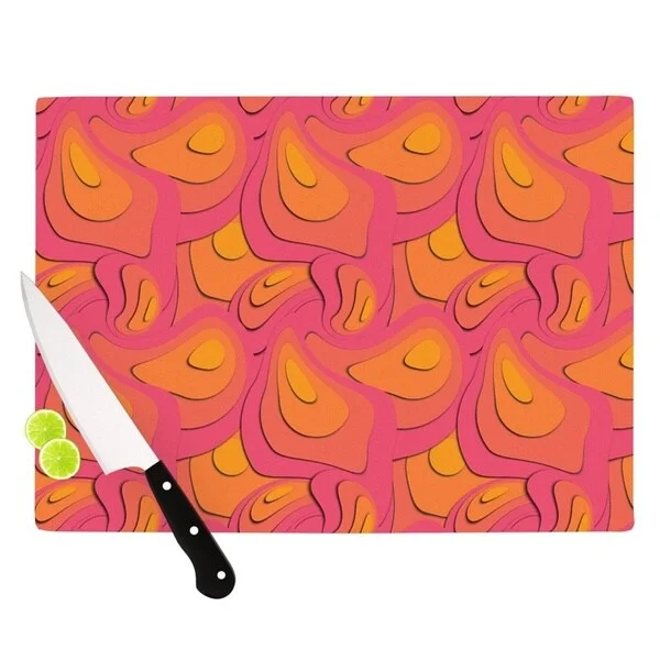 Kess InHouse Akwaflorell 'Fly Away Sadness' Abstract Pink Cutting Board