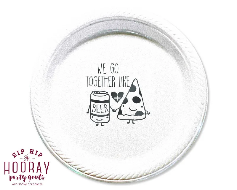 Pizza and Beer Party Cake Plates #1844