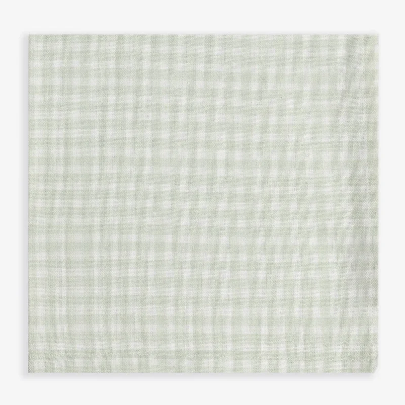 Gingham Napkin Light Green Set Of Six