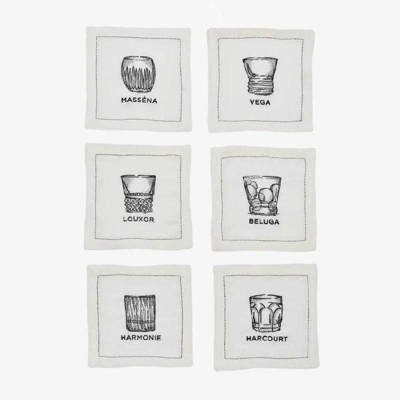 Kim Seybert x Baccarat | Cocktails Cocktail Napkin - Set of 6