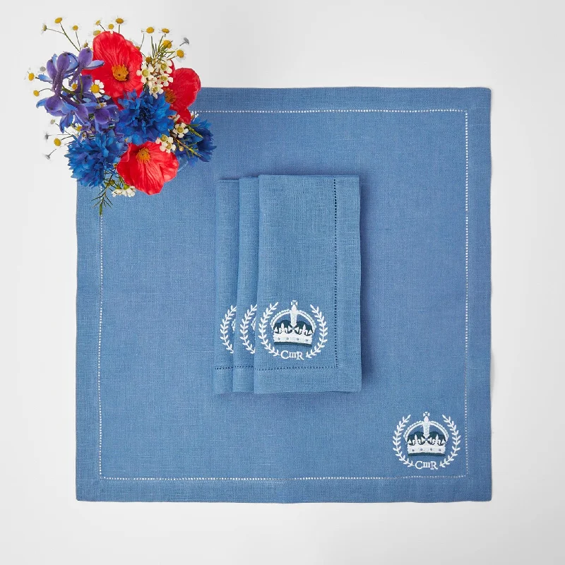 Coronation Blue Linen Napkins (Set of 4)