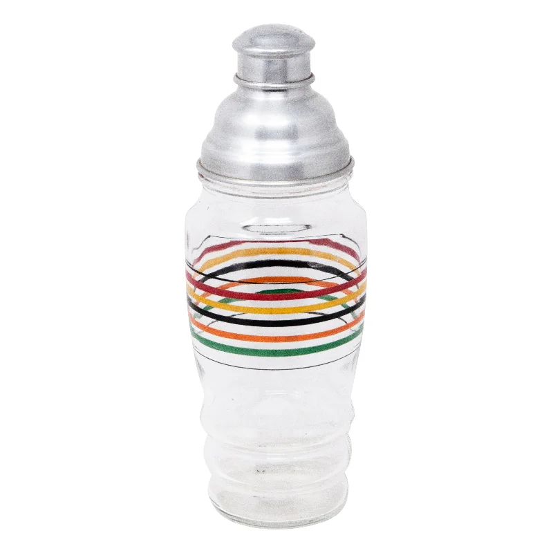 Multi Color Stripe Glass Cocktail Shaker