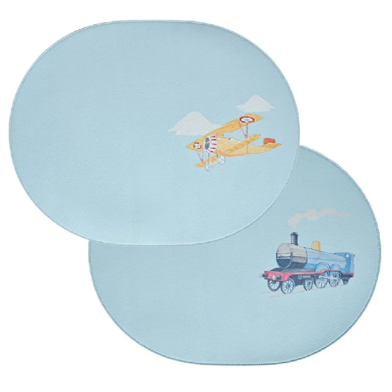 VINTAGE TRANSPORT Reversible Faux Leather Placemat