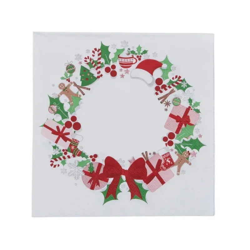 Gala Christmas Wreath Napkins 33cm (Pack of 20)