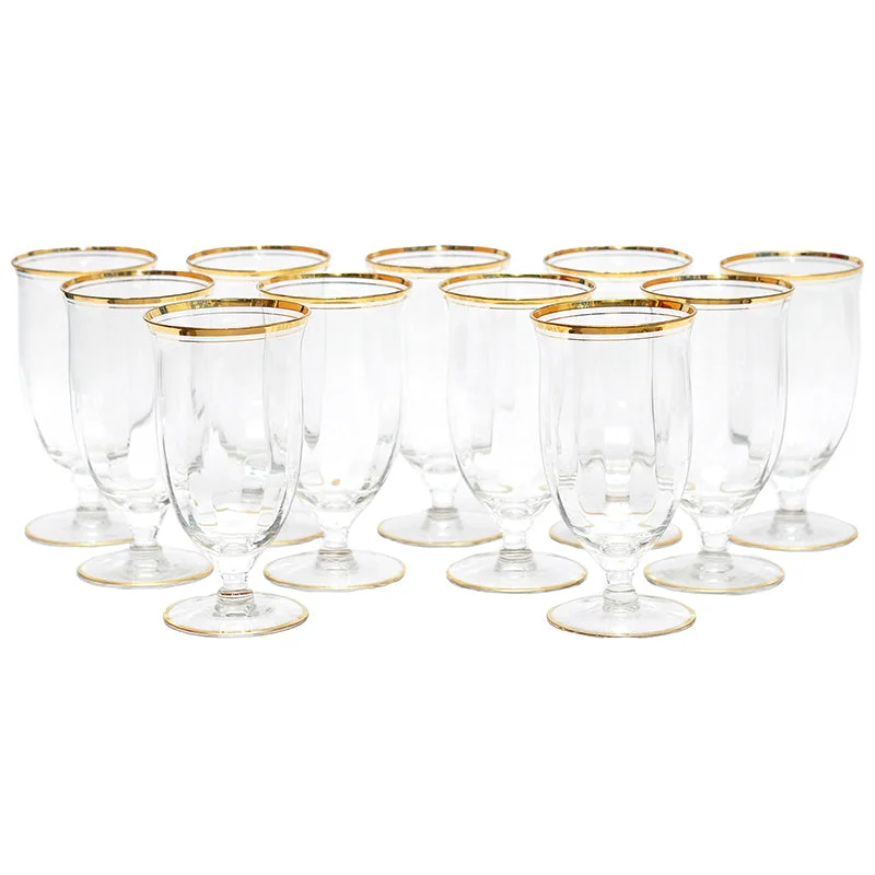 Paneled Glass Gold Rimmed Goblets