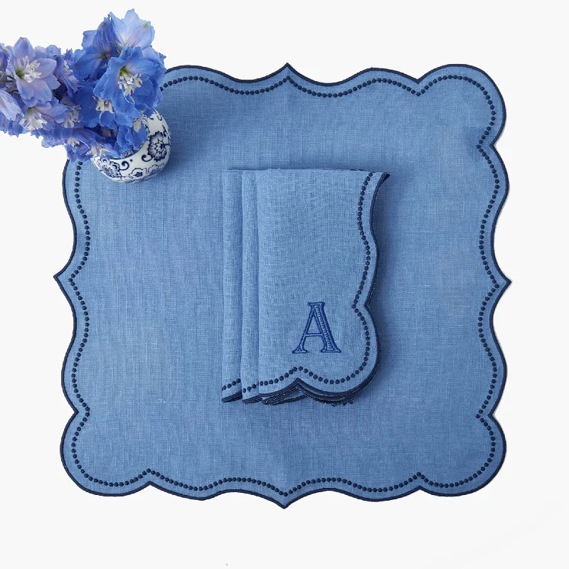 Eloise Blue & Navy Napkins (Set of 4)