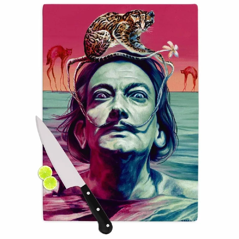 Kess InHouse Jared Yamahata 'Babou' Pink Illustration Tempered Glass Cutting Board