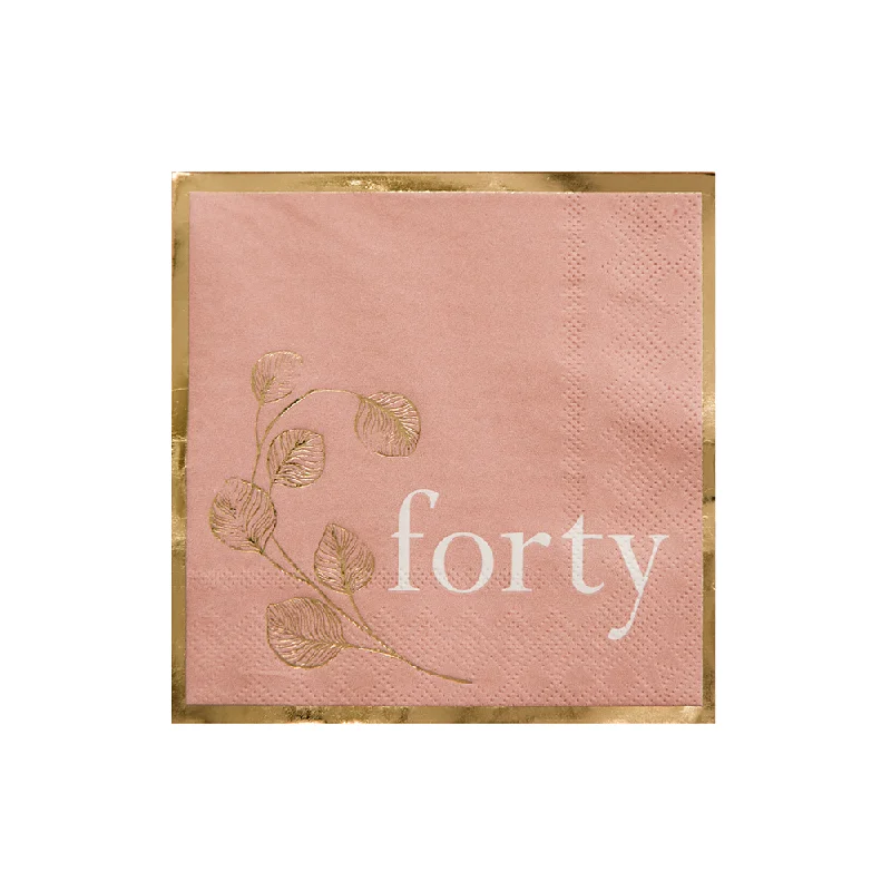 Blush 40th Cocktail Napkins