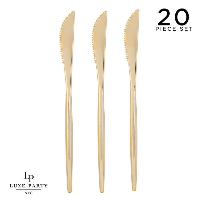 Solid Round Gold Knives | 20 Pieces