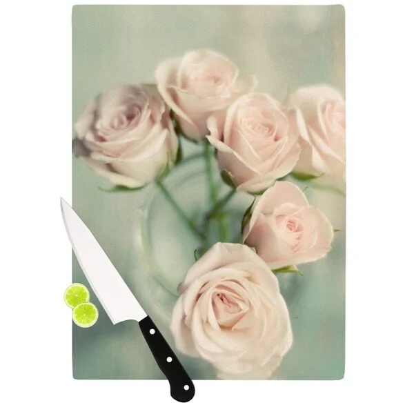 KESS InHouse Cristina Mitchell 'Pink Romance' Teal Blush Cutting Board