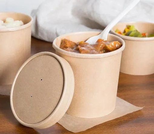 480 ml Kraft bowl with lid