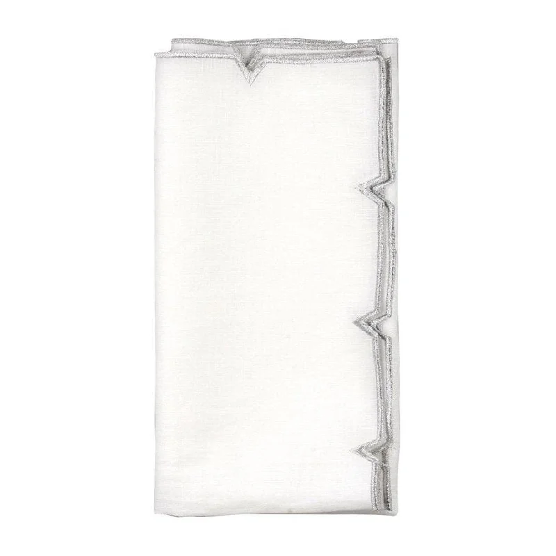 Divot - White & Silver Napkin (Set of 4)