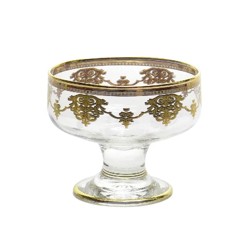 Set of 6 Dessert Cups with Gold Design