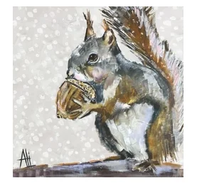 Squirrel Portrait (Beverage Napkin)