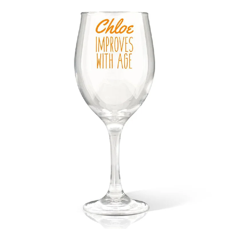 Improves with Age Wine Glass