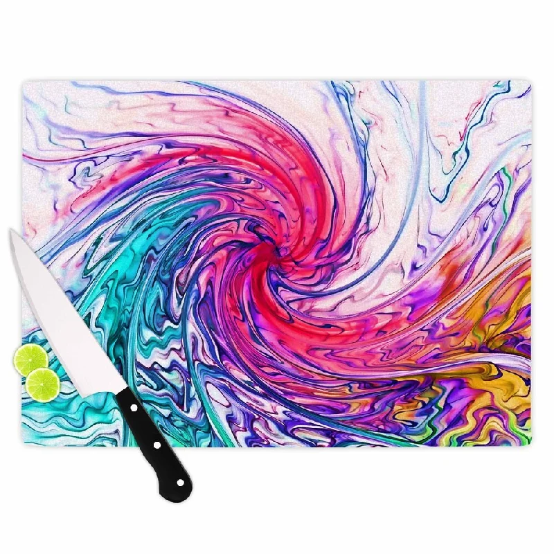 Kess InHouse Alison Coxon "Colour Wave" Teal Fantasy Cutting Board