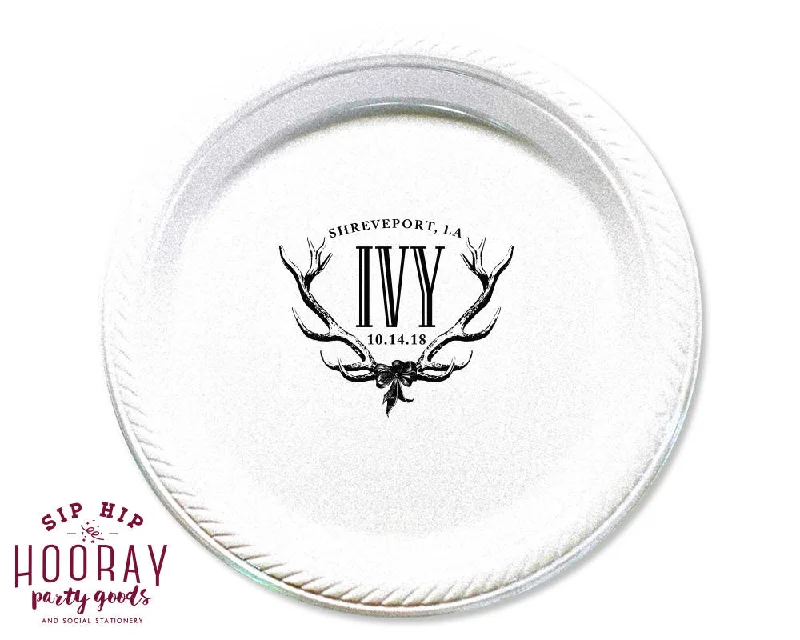 Deer Antler Bridal Shower Plates #1823