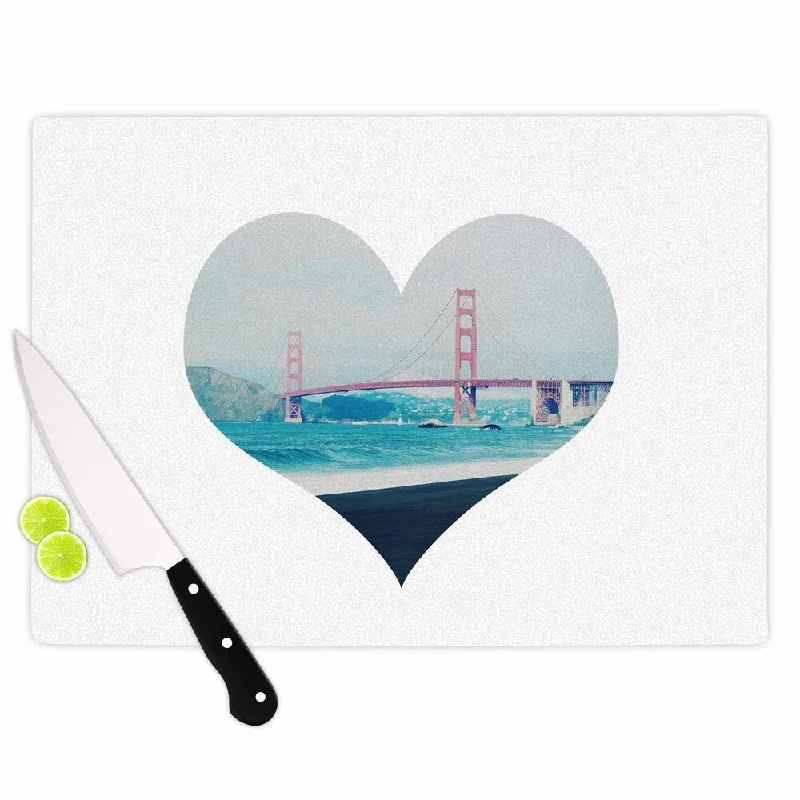 KESS InHouse Chelsea Victoria 'San Francisco Love' Coastal Blue Cutting Board