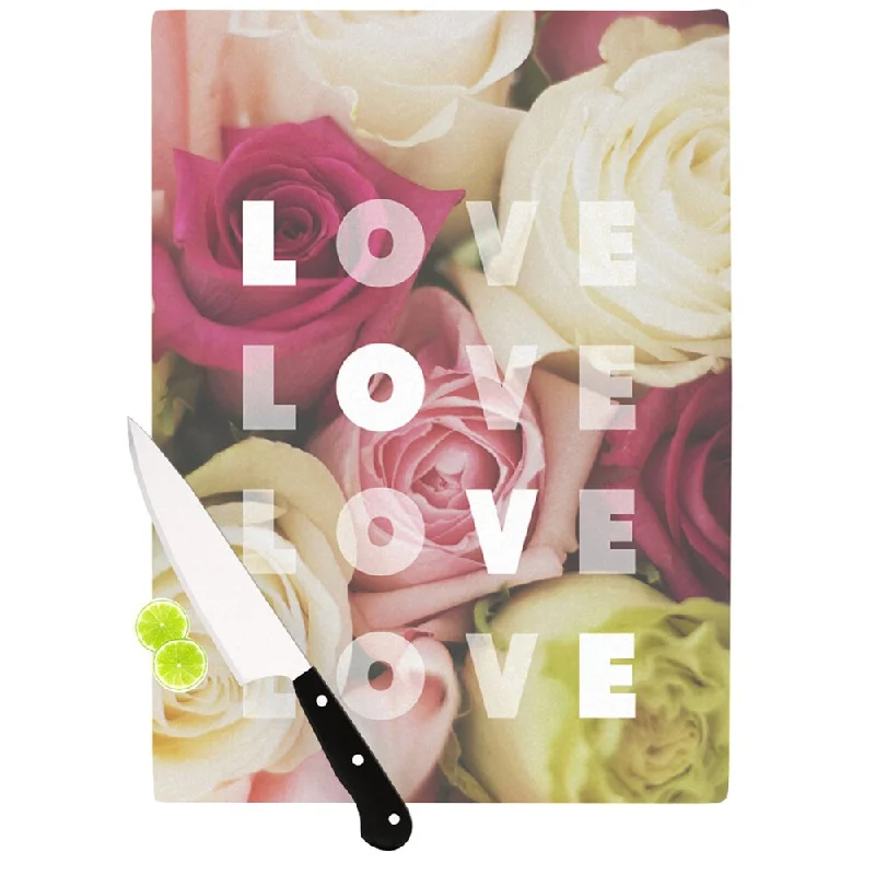 KESS InHouse Libertad Leal "Love Love Love" Roses Cutting Board