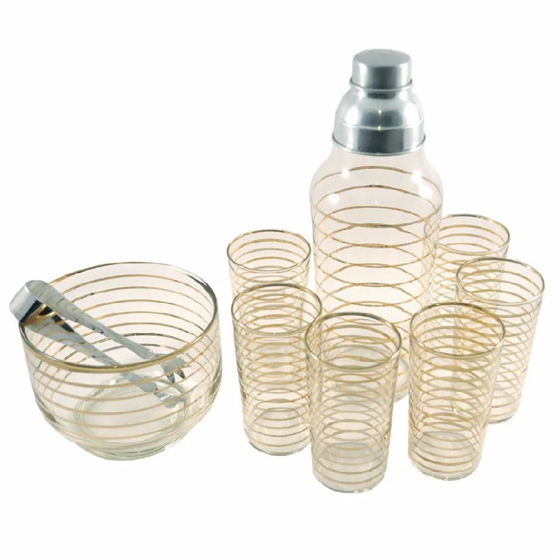 Gold Rings Cocktail Shaker & Ice Bucket Set