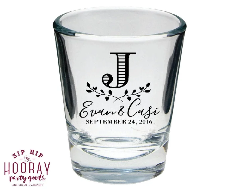 Wreath Monogram Shot Glasses #1409