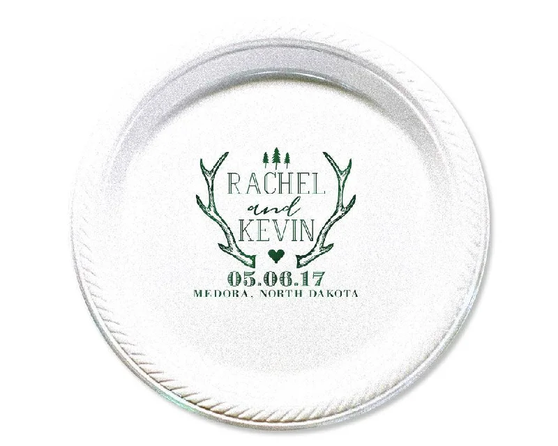 Rustic Antlers Wedding Cake Plate #1681