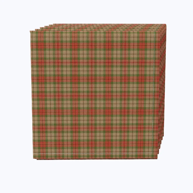 Thanksgiving Retro Tartan Plaid Cotton Napkins