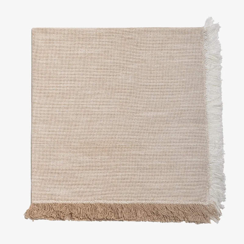 Fringed Napkin Beige Set Of Six