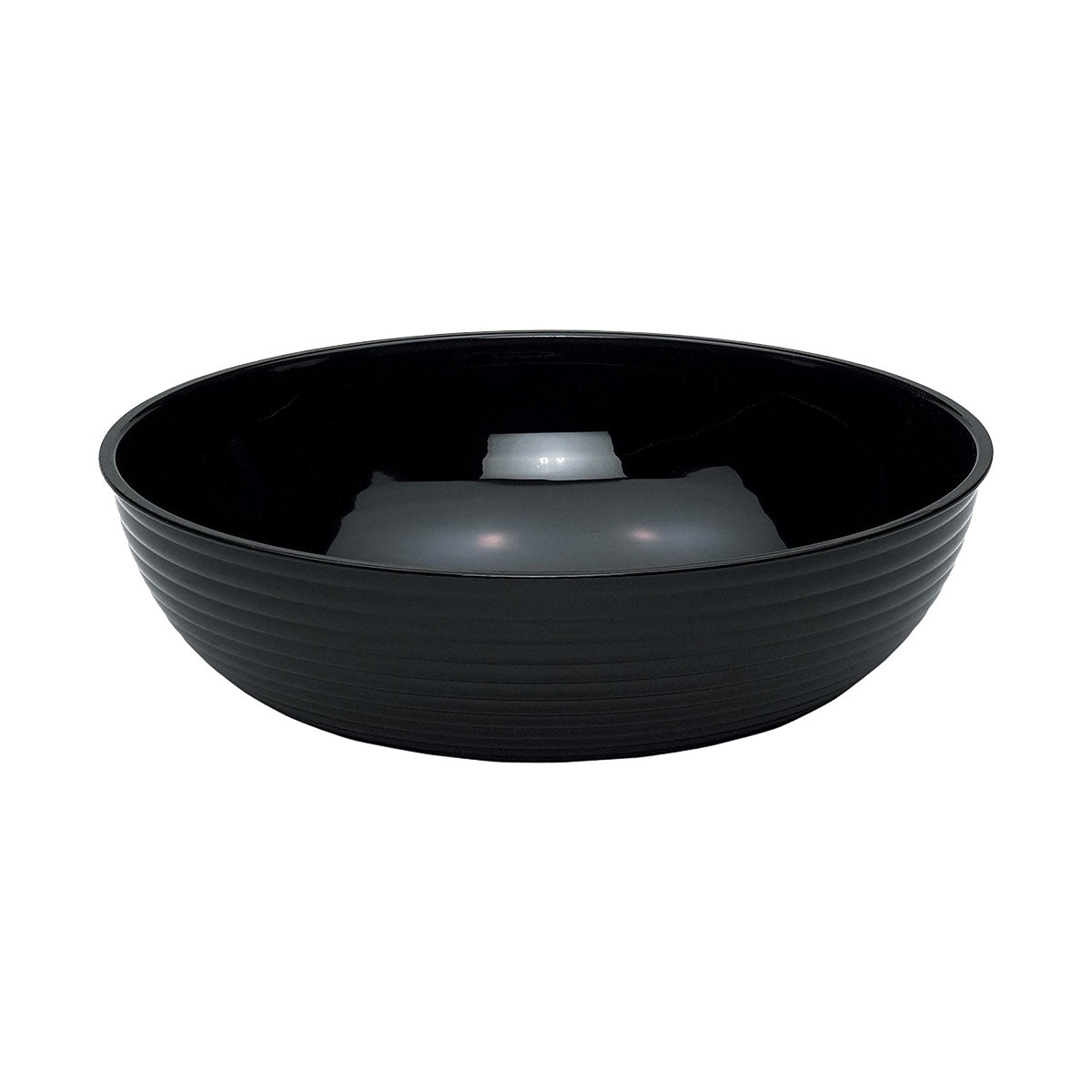 Cambro RSB18CW110 Round Ribbed Serving Bowl, Black, 20.2 qt.