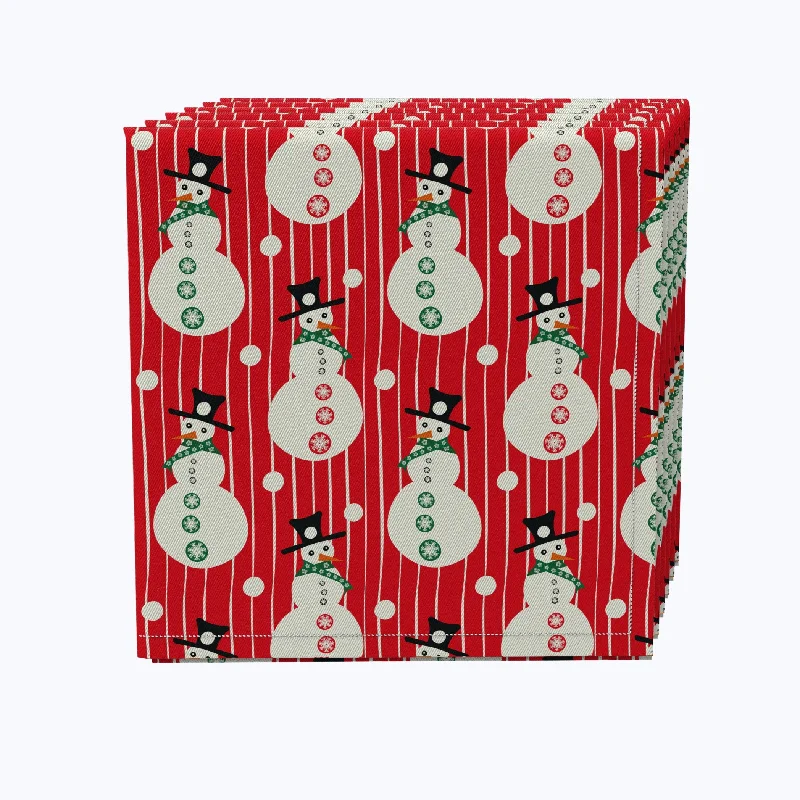 Snowman Stripe Cotton Napkins