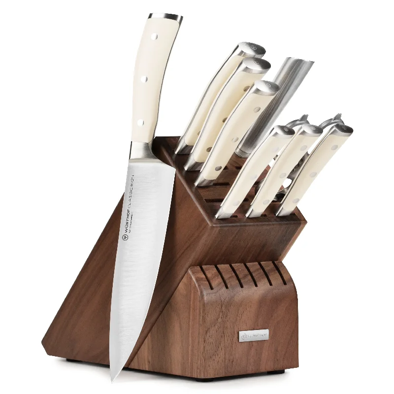 Wusthof Classic Ikon Creme 10 Piece Walnut Knife Block Set