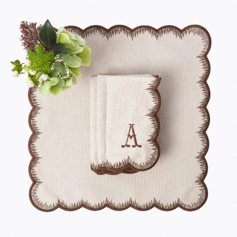 Isabella Taupe & Chocolate Napkins (Set of 4)