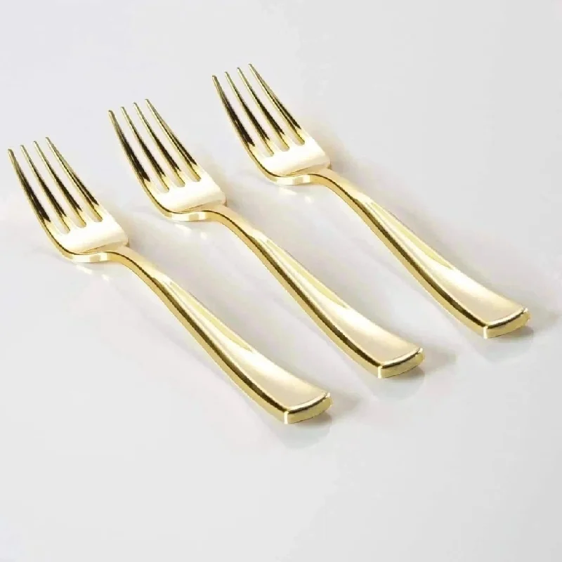 Classic Design Gold Plastic Forks | 20 Forks