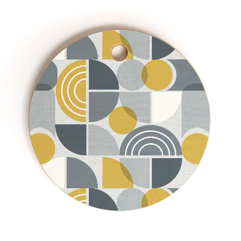 Heather Dutton Trailway Grey Goldenrod Cutting Board Round