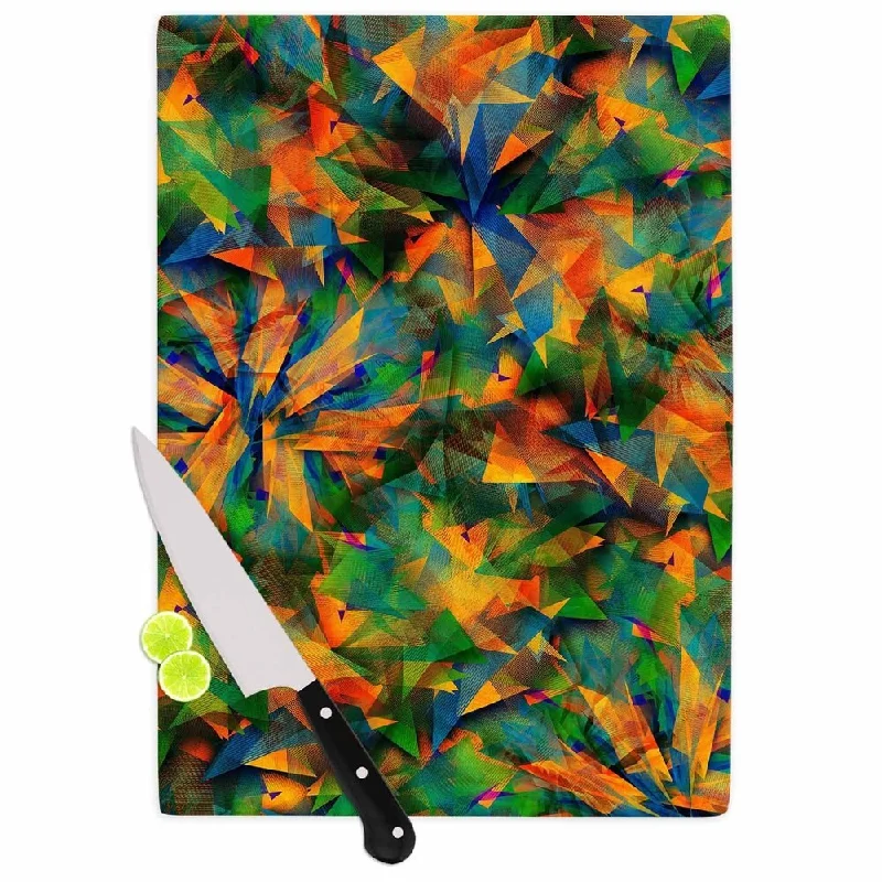 Kess InHouse Danny Ivan 'No Way Out' Green Abstract Cutting Board