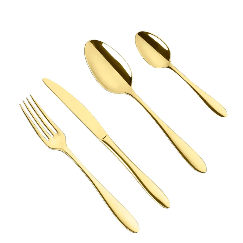 Oro Polished Gold Cutlery - Set of 24