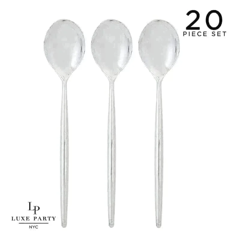 Solid Round Silver Spoons | 20 Pieces