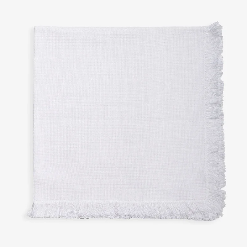 Fringed Napkin Powder White Set Of Six