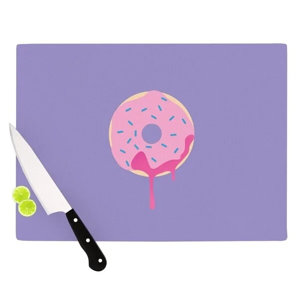 KESS InHouse KESS Original "Donut You Love Me" Purple Pink Cutting Board