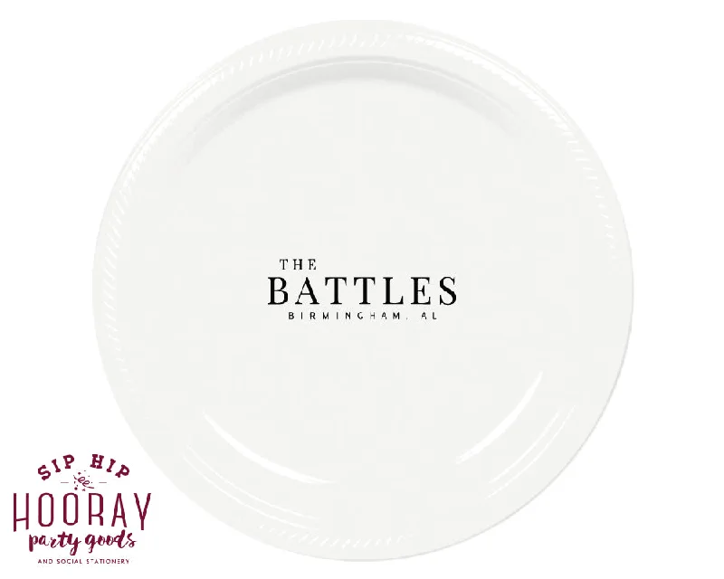 Simple Modern Initial Monogram Wedding Plate, #3003.jpg