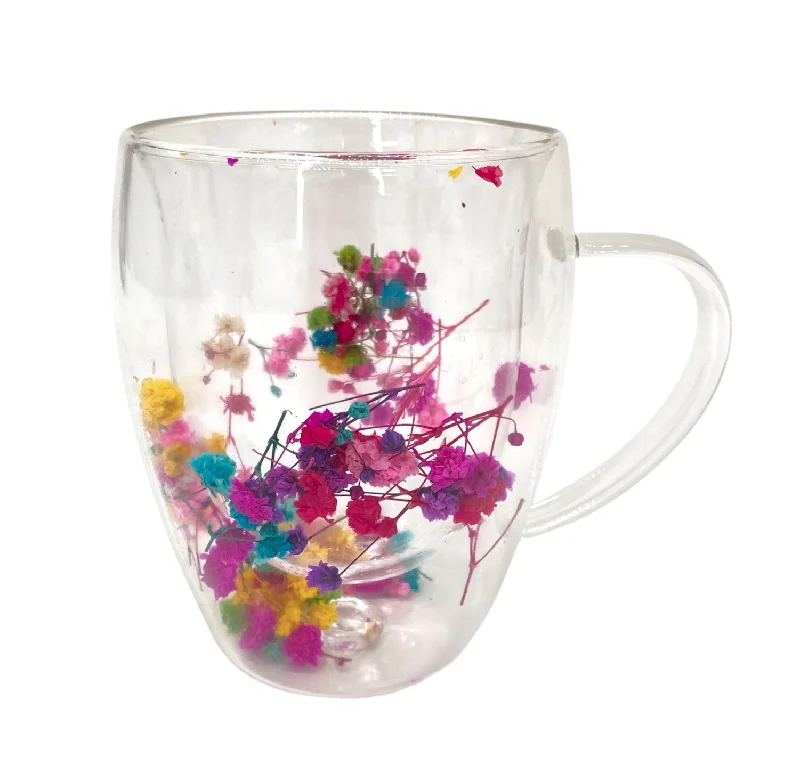 10OZ TEA GLASS W/FLOWER- 1PC