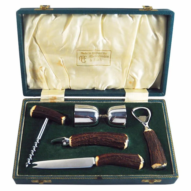 Abercrombie & Fitch 5 Pc. Stag Handle Bar Tool Set