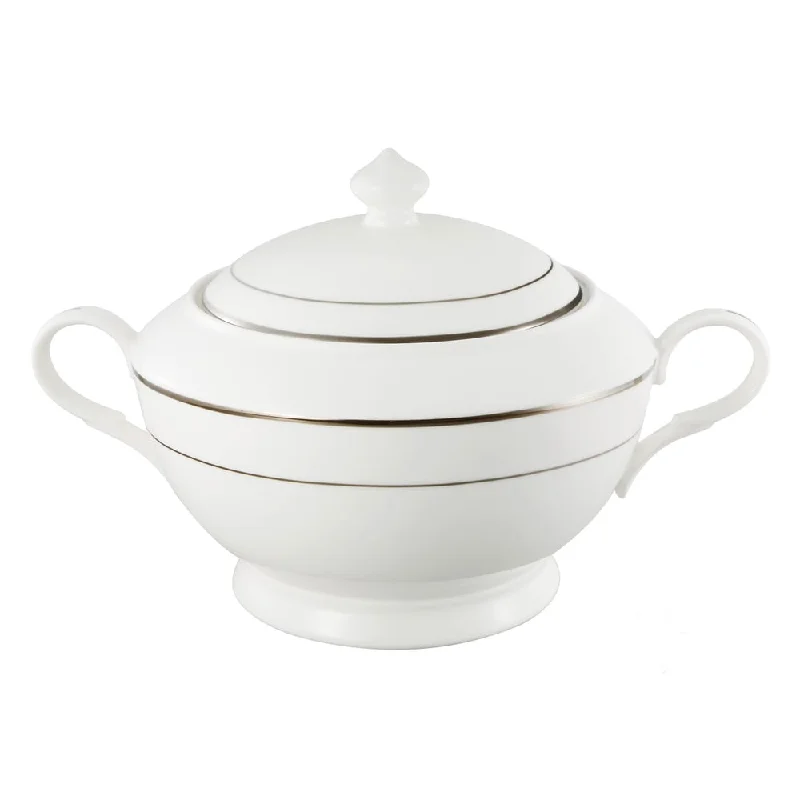 Lorren Home Trends La Luna Platinum Tone Bone China Soup Tureen