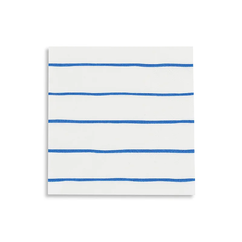 Cobalt Frenchie Striped Petite Napkins