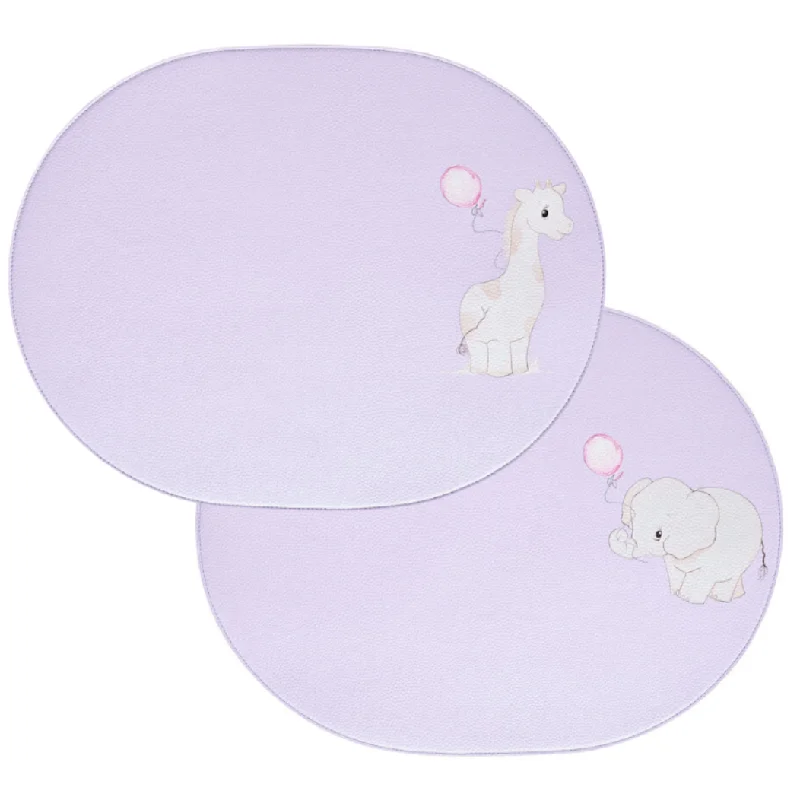 PLAYFUL ELEPHANTS Reversible Faux Leather Placemat