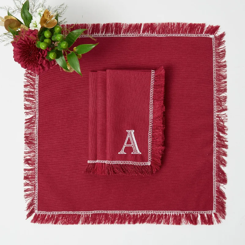 Red Berry Fringe Napkins (Set of 4)