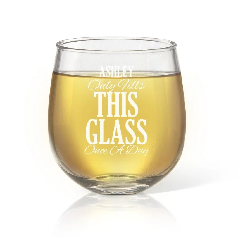 Once A Day Stemless Wine Glass