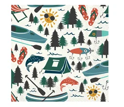 Lake Life Pattern (Beverage Napkin)